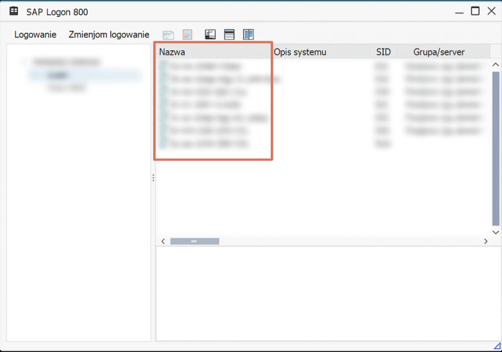 SAP LOGON 800 systems list - tothepypoint.pl - Automatyzacja procesów